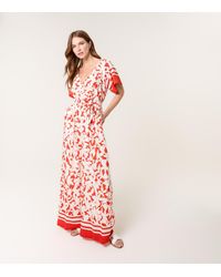 Blue Vanilla - Tropical Print Wrap Jumpsuit New Look - Lyst