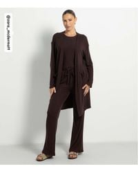 Rise Of Dawn - By Zara Mcdermott Knit Ribbed Wide Leg Trousers New Look - Lyst