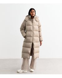 New Look - Shower Resistant Hooded Longline Puffer Coat - Lyst