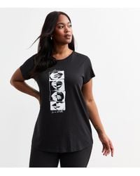 New Look - Plus Size Lip Print Jersey T-Shirt Curves - Lyst
