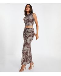 Quiz - Glitter Mesh Maxi Skirt New Look - Lyst