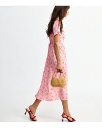 New Look - Floral Print Flutter Sleeve Midi Dress - Lyst