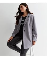 New Look - Plus Size Dark Textured Blazer Curves - Lyst