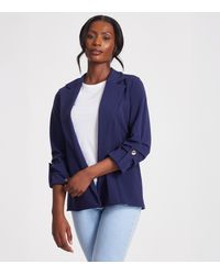Quiz - Scuba Crepe Ruched Sleeve Blazer New Look - Lyst