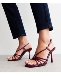 Public Desire - Jiniso Knotted Strap Patent Heeled Sandals New Look - Lyst