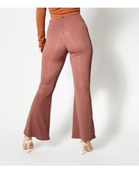 Skinnydip London Ribbed Cut Out Ring Flared Trousers New Look - Multicolour