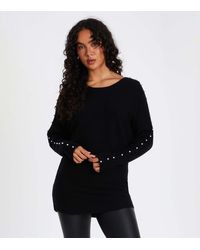 Quiz - Ribbed Knit Batwing Jumper New Look - Lyst