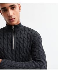 Only & Sons - ' Regular Cable Knit Half Zip Jumper New Look - Lyst