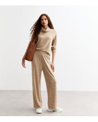 New Look - Soft Touch Wide Leg Trousers - Lyst