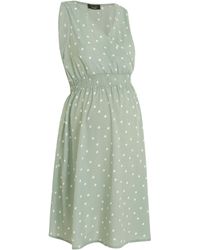 green spot drawstring waist midi shirt dress
