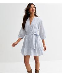 New Look - Light Broderie Anglaise Mini Dress - Lyst
