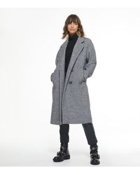 New Look Black Fluffy Twill Collared Maxi Coat