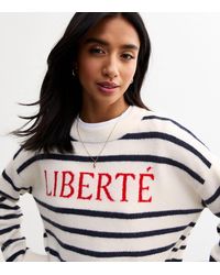 New Look - Petite Liberté Stripe Knitted Jumper - Lyst
