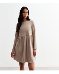 New Look - Long Sleeve Smock Mini Dress - Lyst