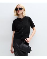 New Look - Short Sleeve Button Up Cardigan - Lyst