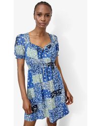 Apricot - Floral Print Milkmaid Mini Dress New Look - Lyst