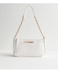 New Look - Grained Faux Leather Shoulder Bag - Lyst