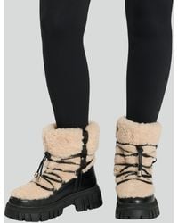 South Beach - Faux Fur Chunky Lace Up Snow Boots New Look - Lyst