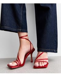 Public Desire - Flossy Faux Leather Strappy Sandals New Look - Lyst