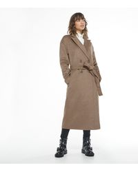 New Look Mink Brushed Belted Maxi Coat - Natural