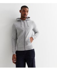 New Look - Marl Zip Up Hoodie - Lyst