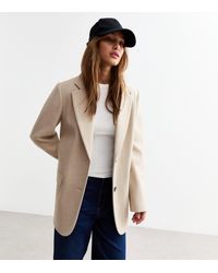 New Look - Textured Single Breasted Oversized Blazer - Lyst