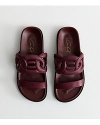 New Look - Wide Fit Faux Leather Double Strap Mule Sandals Vegan - Lyst