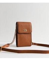 New Look - Leather-Look Cross-Body Phone Bag - Lyst