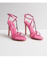 Public Desire - Diamanté Strappy Stiletto Heel Sandals New Look - Lyst