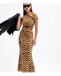 New Look - Leopard Print Mesh Midi Skirt - Lyst