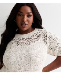 ONLY - Plus Size Off Crochet Short Sleeve Top Curves New Look - Lyst