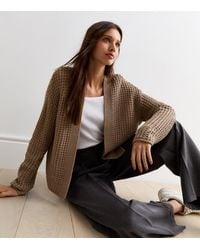 New Look - Stitch Knit Cardigan - Lyst