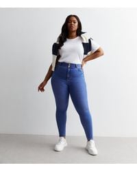 New Look - Plus Size Bright Lift & Shape High Waist Yazmin Skinny Jeans Curves - Lyst