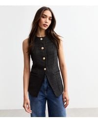 New Look - Button Up Bouclè Waistcoat - Lyst