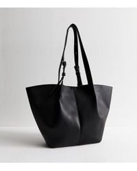 New Look - Grained Faux Leather Large Tote Bag - Lyst