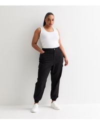 New Look - Plus Size Cuffed Cotton Cargo Trousers Curves - Lyst