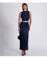 Quiz - Sparkle Mesh High Neck Crop Top New Look - Lyst