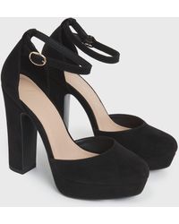 New Look Suedette Platform Block Heel Court Shoes Vegan - Black
