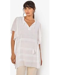Apricot - Ruffle Neck Tassel Tunic Top New Look - Lyst