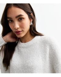 New Look - Pale Sparkly Bouclè Knit Jumper - Lyst