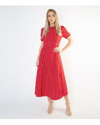 Cutie London Red Spot Split Hem Maxi Dress New Look