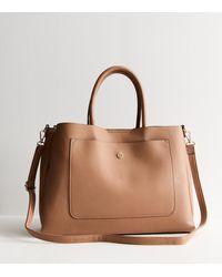 New Look - Leather-Look Laptop Tote Bag Vegan - Lyst