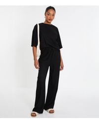 Quiz - Textured Wide Leg Trousers New Look - Lyst