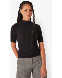 Apricot - Ribbed Mock Neck Top New Look - Lyst
