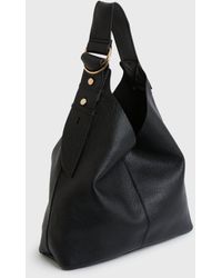 New Look Leather-look Button Strap Tote Bag - Black