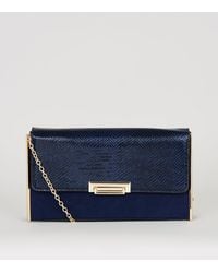 blue clutch bag new look