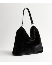 New Look - Large Faux Fur Handbag Vegan - Lyst