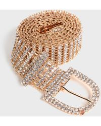 New Look Diamanté Embellished Chain Belt - Metallic