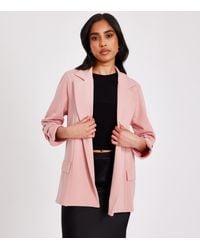 Quiz - Petite Ruched Sleeve Blazer New Look - Lyst