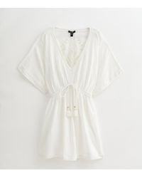 New Look - Comfort Embroidered Back Beach Kaftan - Lyst